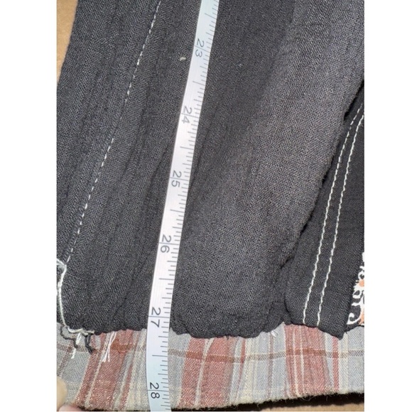 POL OVERSIZED Medium Patchwork Boho Lace Black Brown Tan Joggers Pants NWOT - Picture 14 of 14